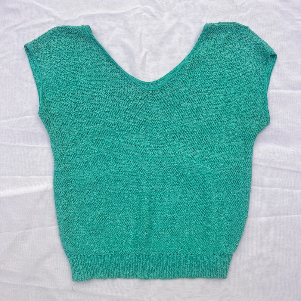 Vintage Turquoise Sweater Vest Top